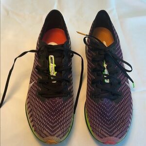 Nike Purple and Black Athletic Shoes with Modern Knit Design